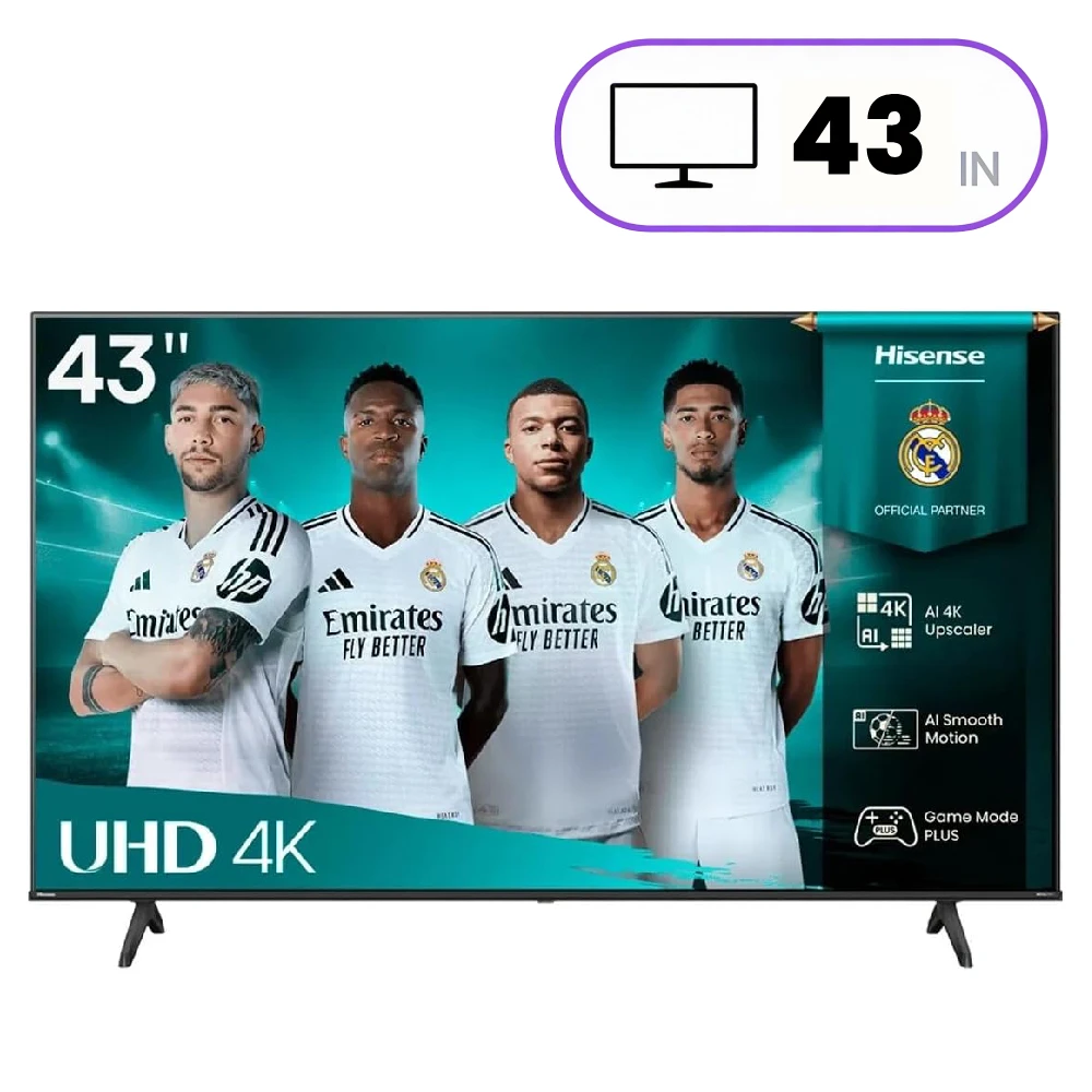 تلفاز هايسنس حجم 43 انج دقة الترا 4 كي بمعدل 60 هرتز - 43A61Q