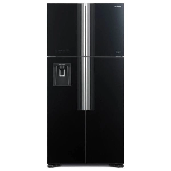 Hitachi RW760BK - 25ft - French Door Refrigerator - Glass Black