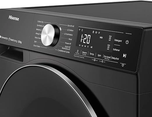 Hisense WD5S1245BB Washing Machine - 12 kg - 8 kg Drying - Inverter - Black