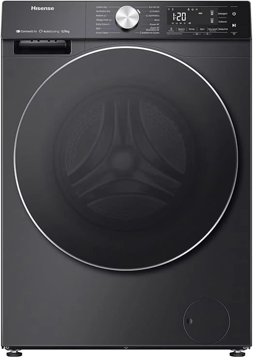 Hisense WD5S1245BB Washing Machine - 12 kg - 8 kg Drying - Inverter - Black