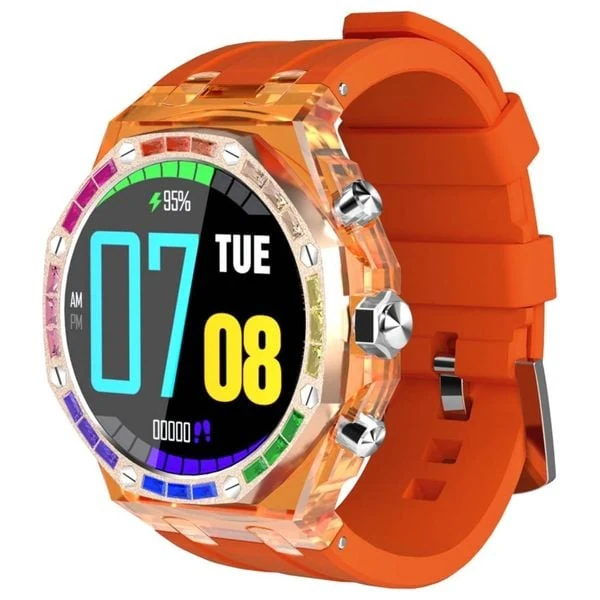  Porodo Smartwatch - 1.43-inch AMOLED Display - Bluetooth Connectivity - 15-Day Battery Life - Orange 