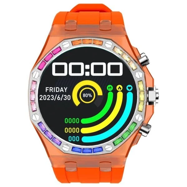  Porodo Smartwatch - 1.43-inch AMOLED Display - Bluetooth Connectivity - 15-Day Battery Life - Orange 