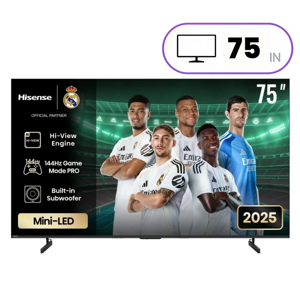 Hisense 75U7Q Television - 75 Inch - 4K Ultra HD - Mini-LED - Black