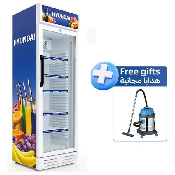 Hyundai HBM-2800S - 28ft - Showcase Chiller - White + Hyundai HBM - 20L - Drum Vacuum Cleaner - Blue