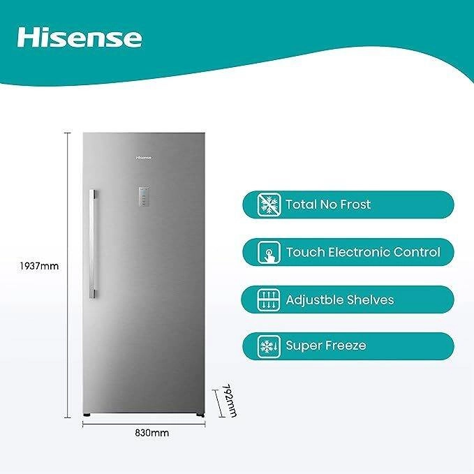 Hisense FV769N4ASU Standing Freezer - 769 L - 27.5 FT - Inverter - Silver
