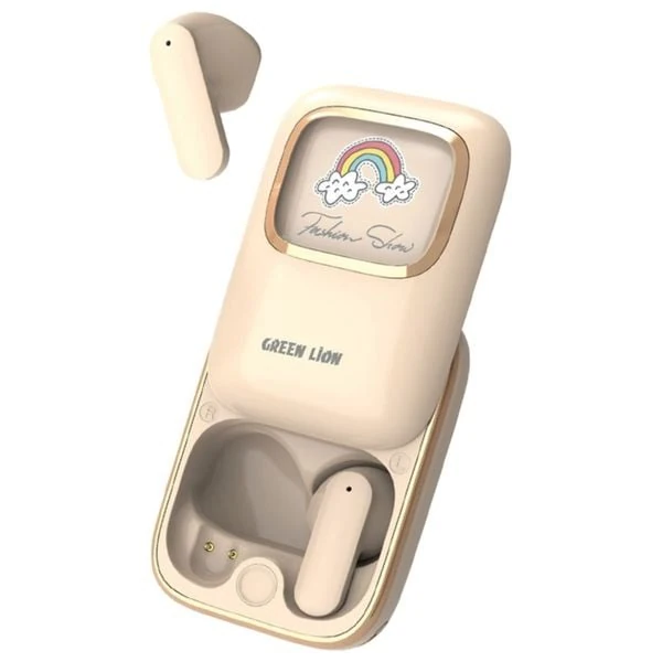  Green Lion Kids In-Ear Headphones - 13mm Drivers - 5 Hour Battery Life - Beige 