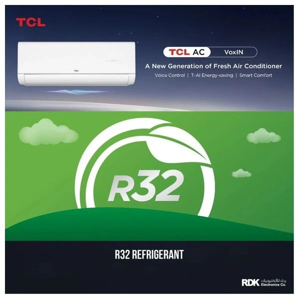 TCL TAC-18CHSD/MAX - 1.5 Ton - Wall Mounted Split - Inverter - 6 steps Ampere control - White  + TCL TY-LWYR83B - Water Dispenser With Refrigerator - Black