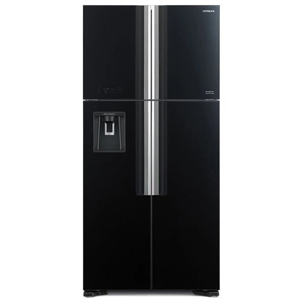 Hitachi RW760BK - 25ft - French Door Refrigerator - Glass Black