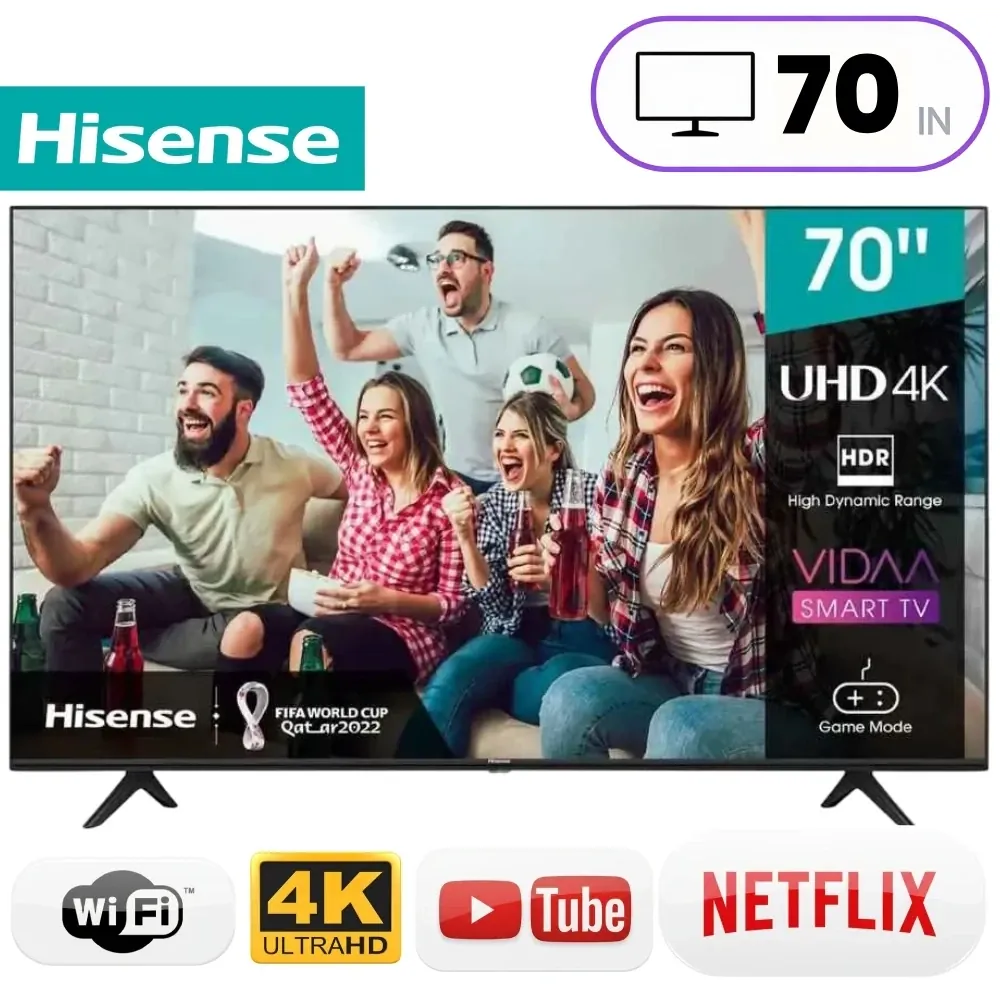 Hisense 70A61K Television - 70 Inch - 4K Ultra HD - Smart TV - VA panel - Black
