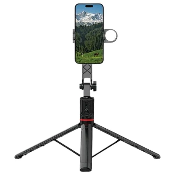  WiWU Wi SE015 - Bluetooth Selfie Stick & Tripod - Multi-Functional, Extendable up to 1.8m - 360° Rotation - LED Light - Black 