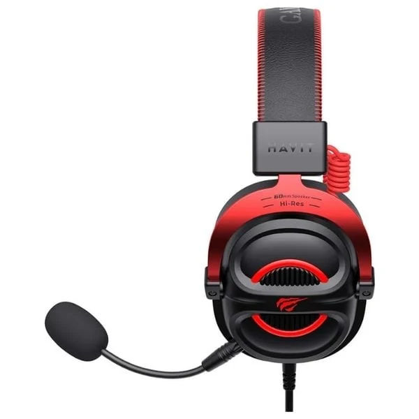 Havit H2002E Pro Over-Ear Gaming Headset - Wired - 60mm Drivers - Detachable Microphone - Red 