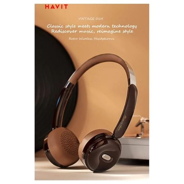  Havit Model-H616BT-/-HVBT-H616BT-SVBK- Bluetooth Headphone Over Ear - Up To 60 hours - Silver 